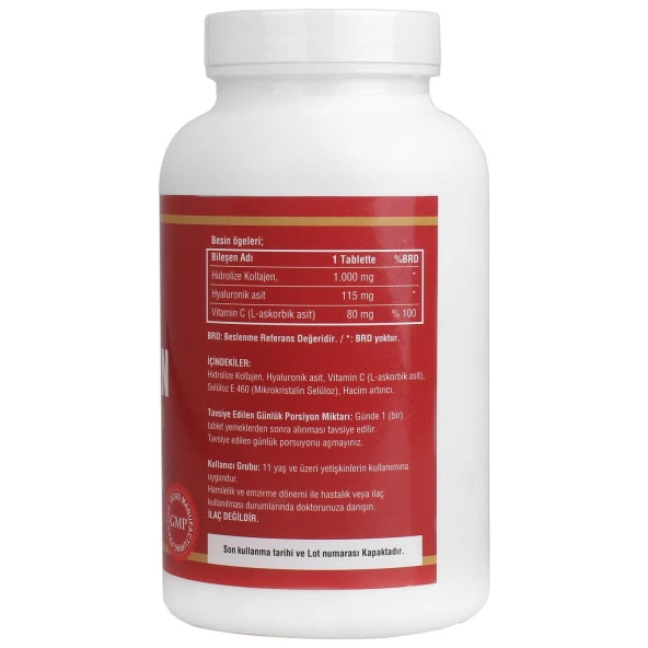 Ncs Hidrolize Collagen 1000 Mg Hyaluronic Acid C vitamini 90 TABLET - Resim 2