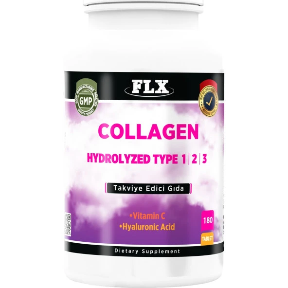 FLX Collagen Kollajen Tip 1-2-3 Hyaluronik Asit Vitamin C 180 Tablet+Biotin 60 Tablet - Resim 3