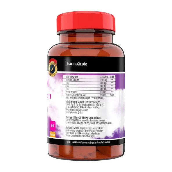 FLX Collagen Tip-1 Tip-2 Tip-3 Hyoluronic Asit Vitamin C 60 Tablet   Nevfix Vitamin D3 Sıvı Sprey 20 ml - Resim 2
