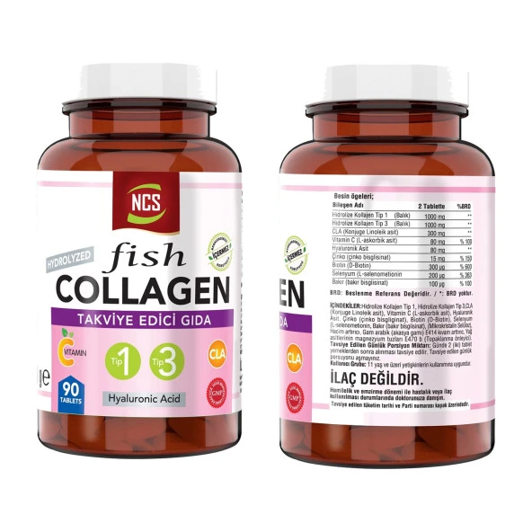 Ncs Balık Collagen Cla Biotin Type Tip 1 Tip 3 Çinko Hyaluronic Acid   Milk Thistle Artichoke Zerdeçal Karahindiba Zencefil Maydanoz Deve Dikeni Enginar - 3