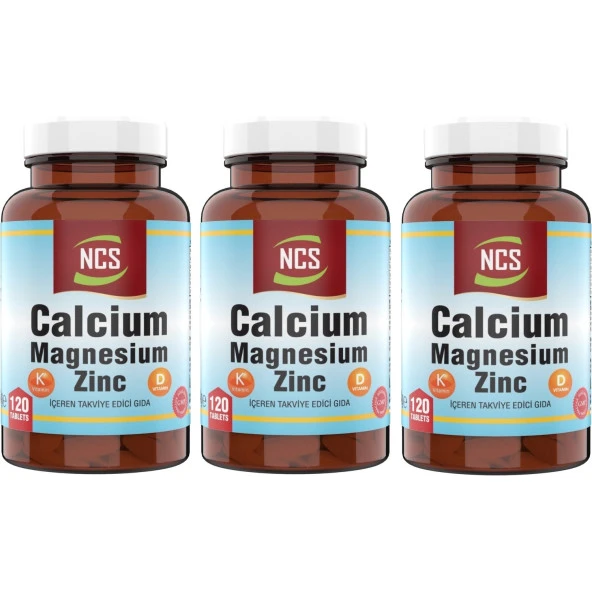 Ncs Calcium Magnesium Çinko Kalsiyum 3 x 180 Tablet Vitamin D   K
