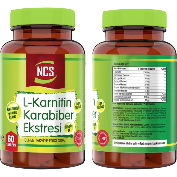 Ncs L-Carnitine Karabiber Extreli 60 Tablet Nevfix Vitamin D3 Sıvı Sprey - 2