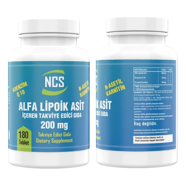 Ncs L-Carnitine 100 Mg Koenzim Q10 Alpha Lipoic Acid 200 Mg Coenzyme Q10 100 Mg 180 Tablet Vitamin D3 + K2 Damla 20 ml - 2
