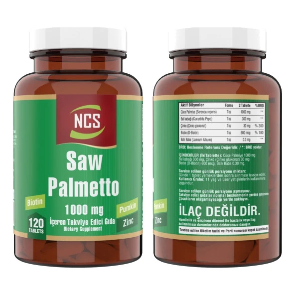 Ncs Biotin Zinc Complex Saw Palmetto 1000 Mg Pumpkin 120 Tablet   Nevfix Vitamin D3 Sıvı Sprey - 2