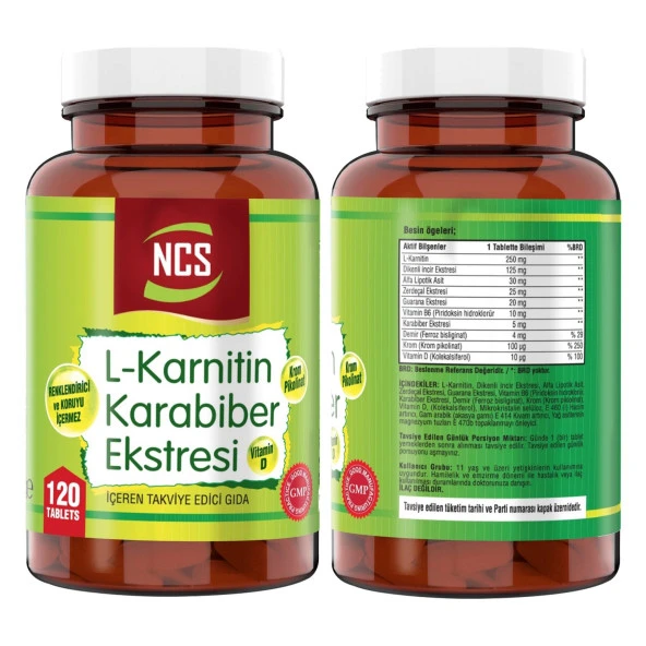 Ncs L-Carnitine Karabiber Extreli 120 Tablet Nevfix Vitamin D3 Sıvı Sprey - 2