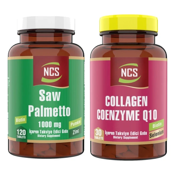 Ncs Saw Palmetto 1000 Mg Pumpkin Biotin Zinc Complex 120 Tablet   Collagen Coenzyme Q10 Biotin Zinc Selenium 30 Tablet