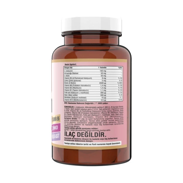 Biotin Vitamin B5 Çinko Glukonat 360 Tablet - 2