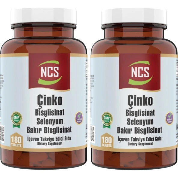 Ncs Çinko Bisglisinat   Bakır Selenium Zinc 2 x 180 Tablet
