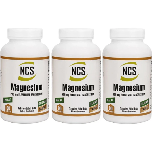Ncs Magnesium 200 Mg Malat Taurat Glisinat 90 Tablet x 3 Adet