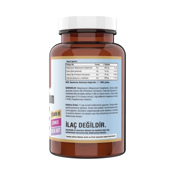 Ncs Zma Magnesium Bisglisinat 60 Tablet Çinko Folic Acid Vitamin B 6 - 2