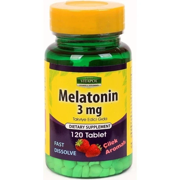 Vitapol Mela-Tonin 3 Mg 120 Tablet Fast Dissolve Çilek Aromalı