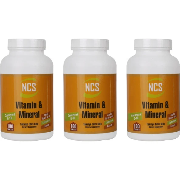 NCS VİTAMİN MİNERAL MULTİVİTAMİN COENZYME ALPHA LİPOİC ACİD 3 KUTU 540 TABLET
