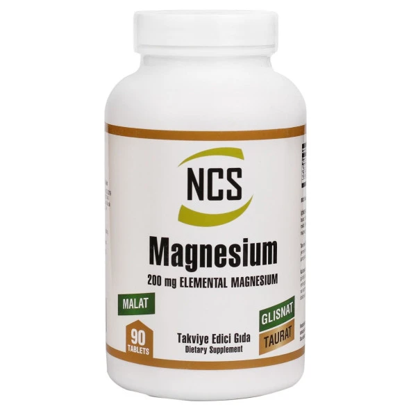 Ncs Magnezyum Bisglisinat Taurat Malat 200 mg 90 Tablet