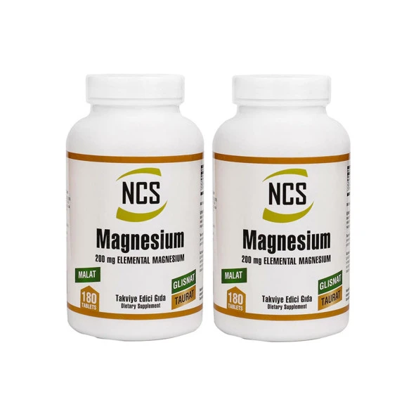 Ncs Magnesium 200 Mg Malat Taurat Glisinat 180 Tablet x 2 Adet