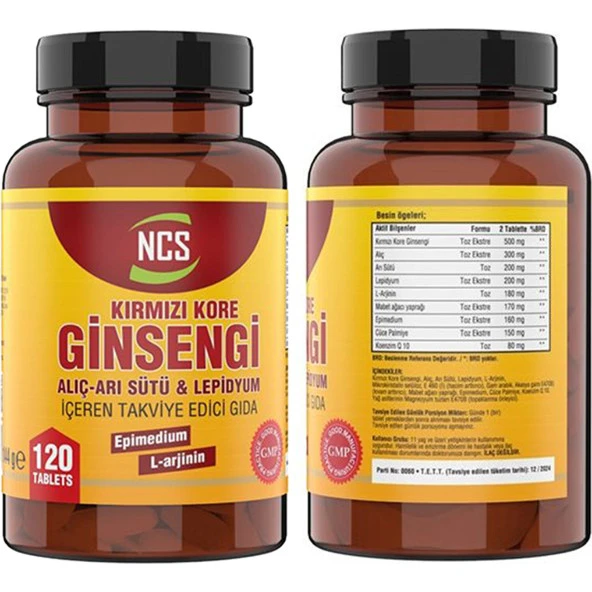 Ncs Kırmızı Kore Ginsengi 120 Tablet   Vitamin D3 + K2 Damla 20 ml - Resim 2