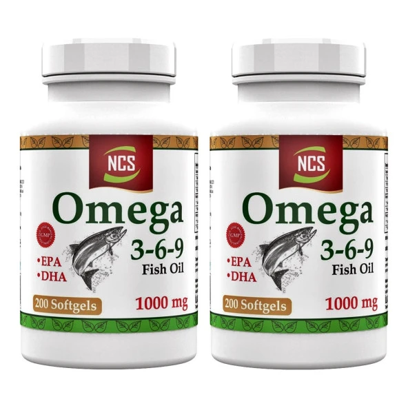Ncs Omega 3 6 9 Balık Yağı 1000 Mg 200 Softgel Evening Primrose Oil Keten Tohumu Yağı Epa Dha 2 Adet