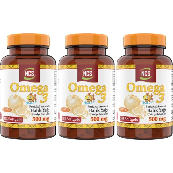 Ncs Omega 3 Portakal Aromalı 3x Kutu Çocuklar Için Balık Yağı 102 ürün görseli