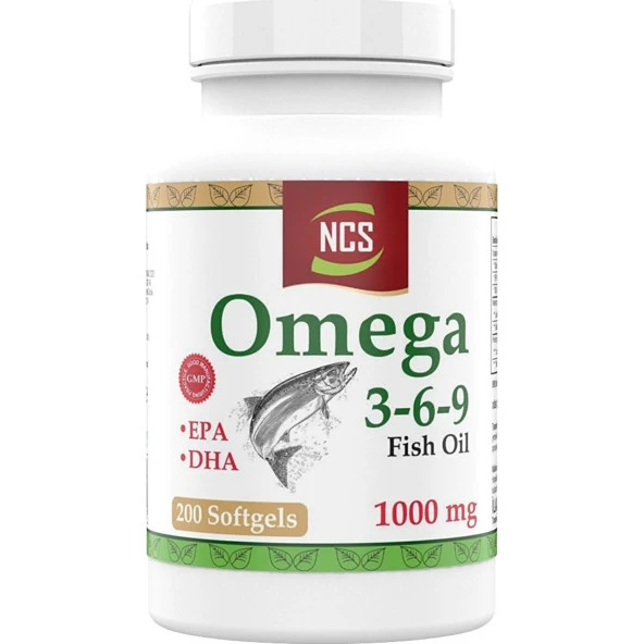 Ncs Omega 3-6-9 Fish Oil 1000MG 200 Softgels   Çocuklar Için Omega 3 Balık Yağı 500 Mg 102 Portakal Aromalı - Resim 3