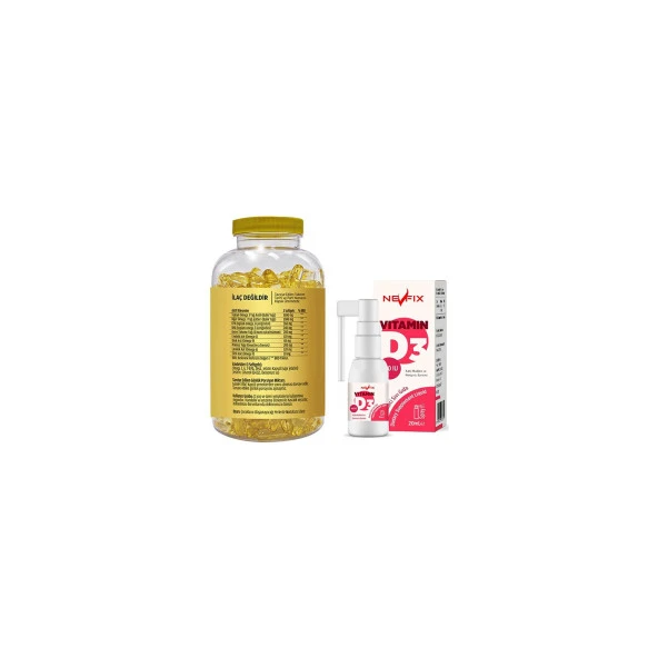Flx Omega 3-6-9 90 Tablet  Nevfix Vitamin D3 Sıvı 20 ml - Resim 2