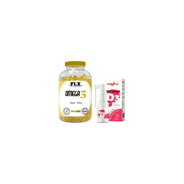 Flx Omega3 90 Softgel  Nevfix Vitamin D3 Sıvı 20 ml