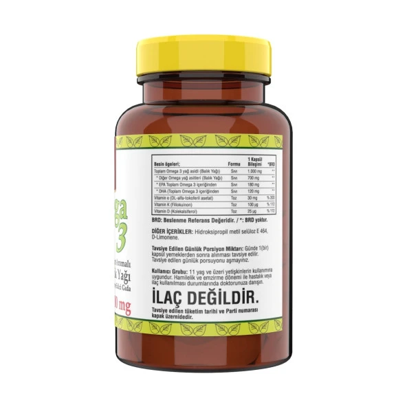 Ncs Omega 3 Balık Yağı 1000 Mg 60 Yumuşak Kapsül Doğal Limon Aromalı - 2
