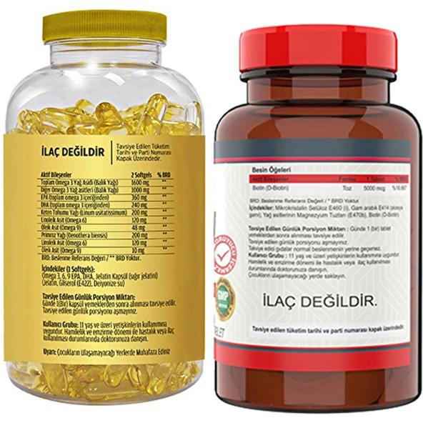 Flx Omega 3-6-9 Balık Yağı 90 Softgel   Nevfix Biotin 5000 Mcg 120 Tablet - Resim 2