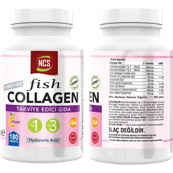 Nevfix Balık  Type 1-3 Çinko Collagen Hyaluronic Acid 180 Tablet   Nevfix Vitamin D3-K2 120 Tablet - 2