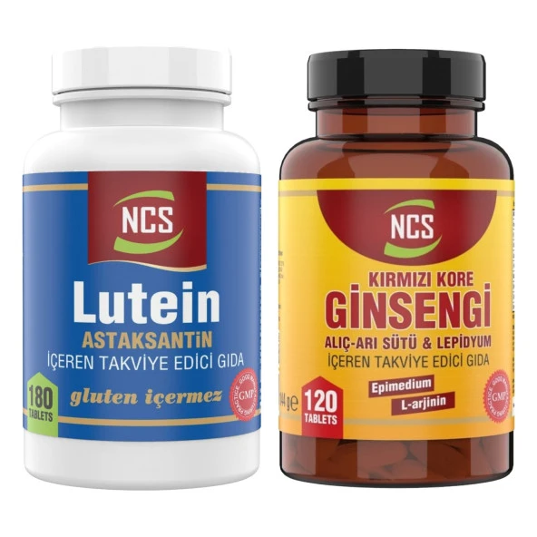 Ncs Lutein 15 Astaksantin 12 Mg 180 Tablet Çinko   Korean Red Ginseng 120 Tablet Alıç Arı Sütü L Arginin