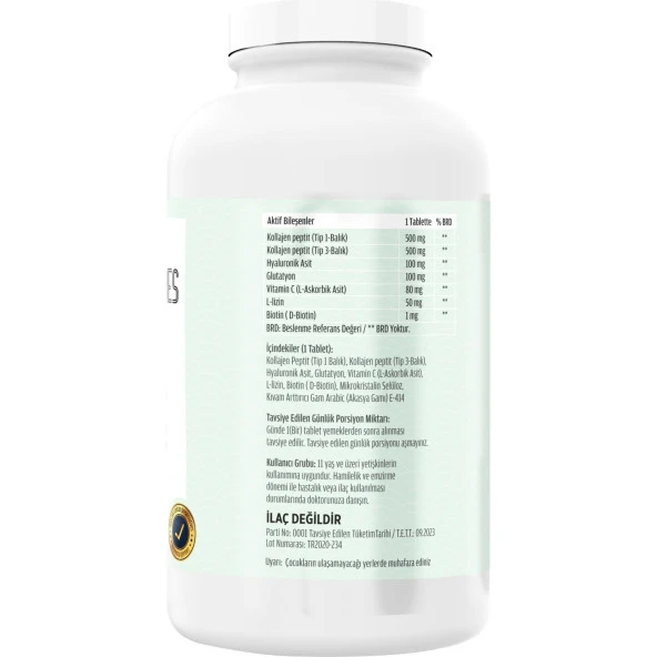 Flx Collagen Peptıdes Type 1-3 1000 Mg 300 Tablet + Nevfix Vitamin D3 400 Iu 20 ml Sprey - 4