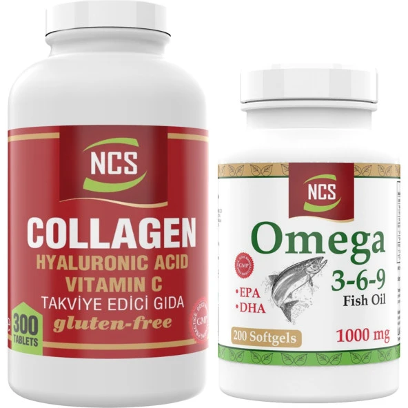Ncs Collagen Hyaluronic Acid 300 Tablet + Ncs Omega 3-6-9-200 Kapsül ürün görseli