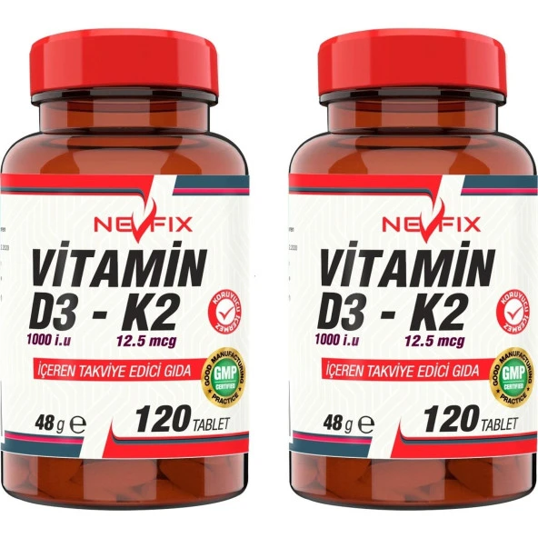 Nevfix Vitamin D3-K2 120 Tablet 2 Kutu