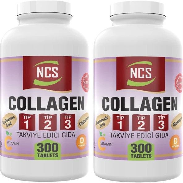 Ncs Collagen () (Tip) 1-2-3 Hyaluronic Acid 2 x 300 Tablet 600 Tablet C   E   D Vitamini