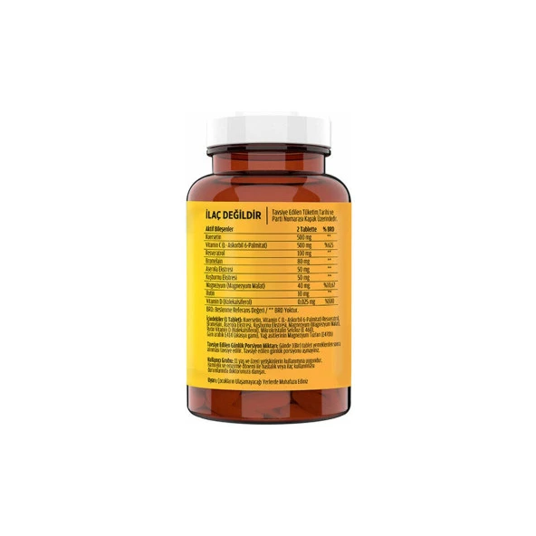 Flx Kuersetin Ester C Resveratrol ve Bromelain 60 Tablet - Resim 2