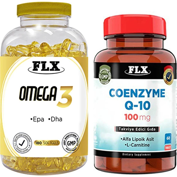 Flx Omega 3 180 Softgel   Flx Coenzyme Q10 60 Tablet