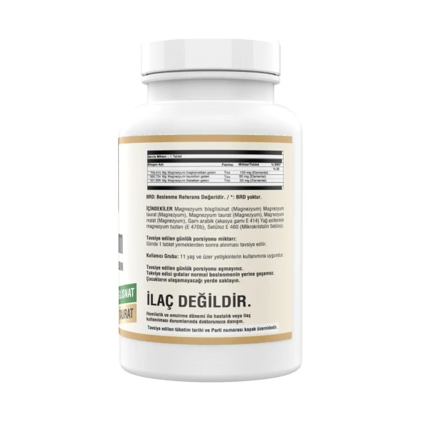 Magnezyum Elementleri Magnesium Malat Glisinat Taurat 90 Tablet+Vitamin D3 K2 20 ml - 3