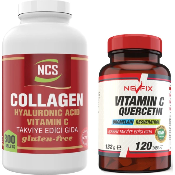 Ncs Collagen Hyaluronic Acid 300 Tablet   Nevfix Vitamin C 120 Tablet ürün görseli
