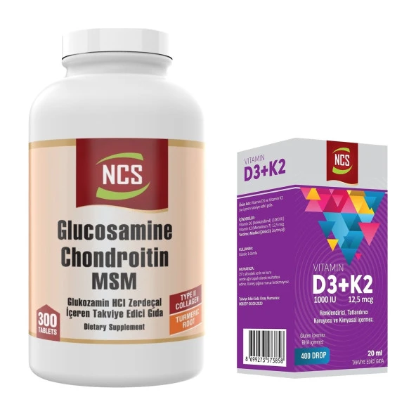 Ncs Glucosamine Collagen Zerdeçal 300 Tablet   Ncs Vitamin D3 K2