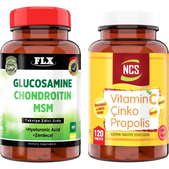 Flx Glucosamine Chondroitin Msm 60 Tablet + Ncs Vitamin C Çinko Propolis 120 Tablet