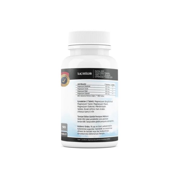 FLX Magnezyum Bisglisinat Malat Taurat Glukonat 90 Tablet - Resim 2