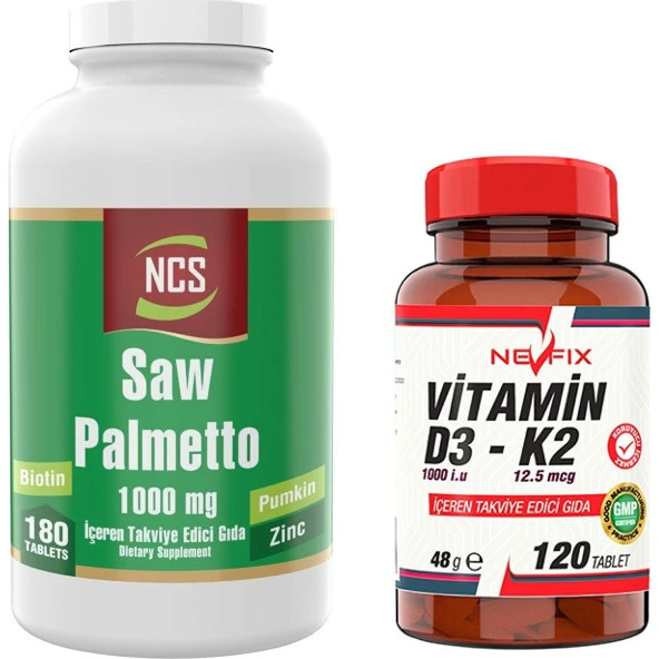 Ncs Saw Palmetto 180 Tablet Nevfix Vitamin D3-K2 120 Tablet