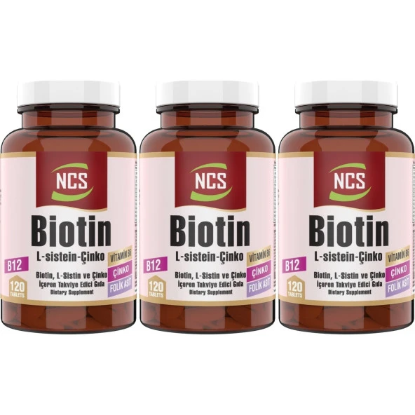 Ncs Biotin L-Sistein Çinko 3 Kutu 360 Tablet
