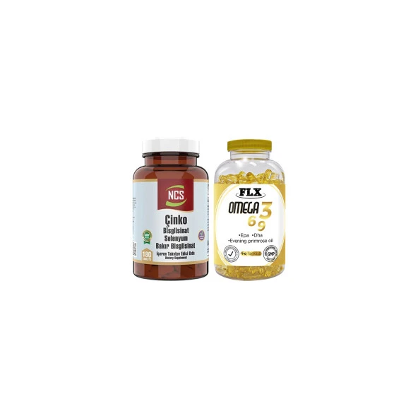 Ncs Çinko Bisglisinat Selenyum 180 Tab   Flx Omega 3-6-9 90 Tablet