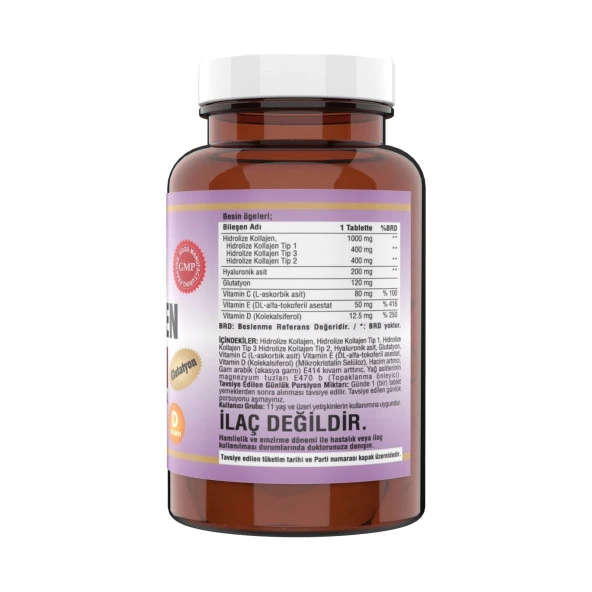 Ncs Collagen () (Tip) 1-2-3 Hyaluronic Acid 3 x 90 Tablet Glutatyon C   E   D Vitamini - Resim 3