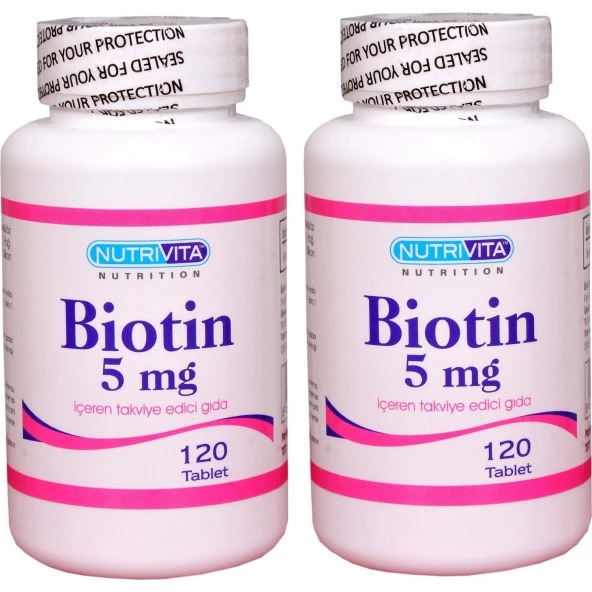 Nutrivita Nutrition Biotin 5 Mg 120 Tablet 2 Adet