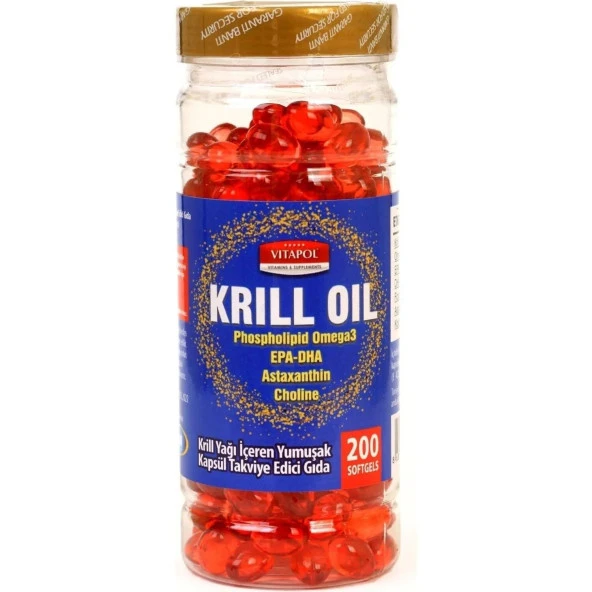 Vitapol Krill Oil Complex Astaxanthin+Choline+Phosphatidylserine+Omega3+Epa Dha 200 Kapsül Vk1