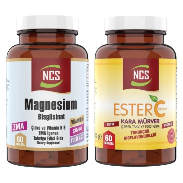 Ncs Ester C Vitamini 1000 Mg Kara Mürver Vitamin C 60 Tablet   Çinko Bisglisinat   Bakır Selenium 60 Tablet ürün görseli