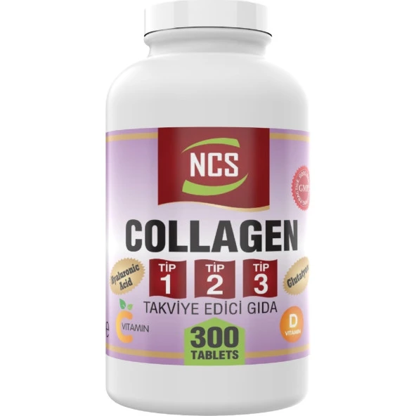 Ncs 300 Tablet Hidrolize Collagen () Type (Tip) 1-2-3 Hyaluronic Acid Vitamin C Glutatyon ürün görseli