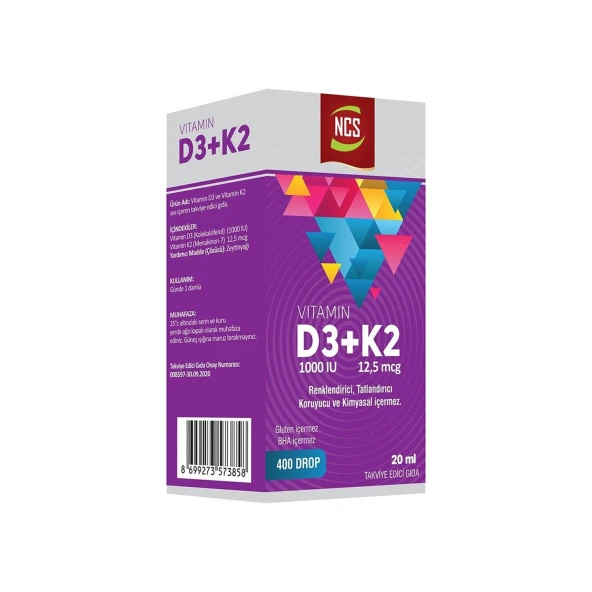 Ncs Kollajen Tip 1-2 -3 Vitamin C 90 Tablet   Vitamin D3 K2 Damla - Resim 3