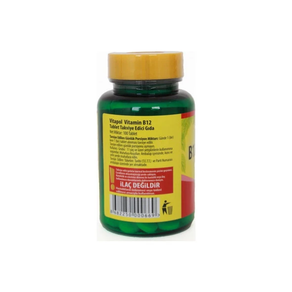 Vitapol Vitamin B12 100 Tablet 3 Adet Skt Şubat 2024 - Resim 3