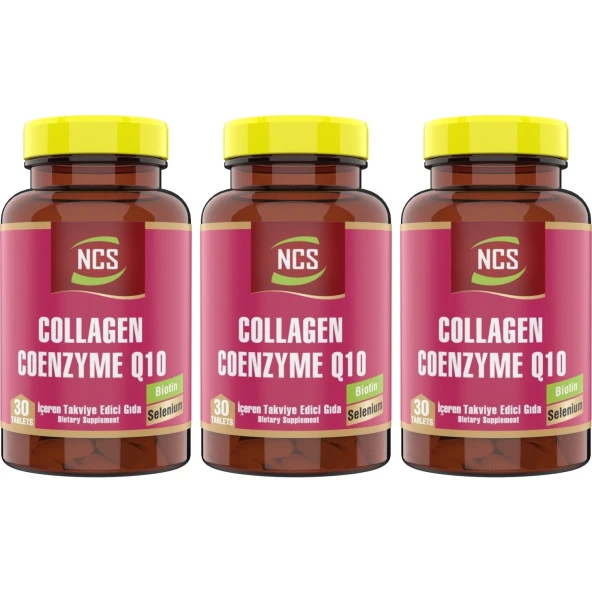 Ncs Hidrolize Collagen Coenzyme Q10 Biotin Zinc Selenium 3 Adet 30 Tablet